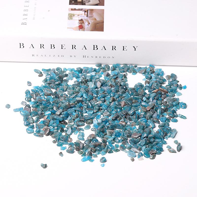 0.1kg 5-7mm Natural Blue Apatite Chips Crystal Chips for Decoration Crystal wholesale suppliers