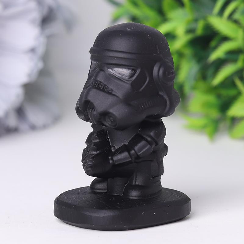 2.5" Black Obsidian Darth Vader Crystal Carvings Crystal wholesale suppliers