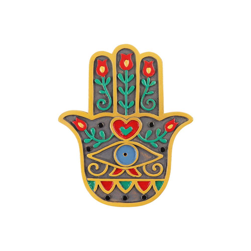 Resin Colorful Buddha Hand Plate Incense Holder