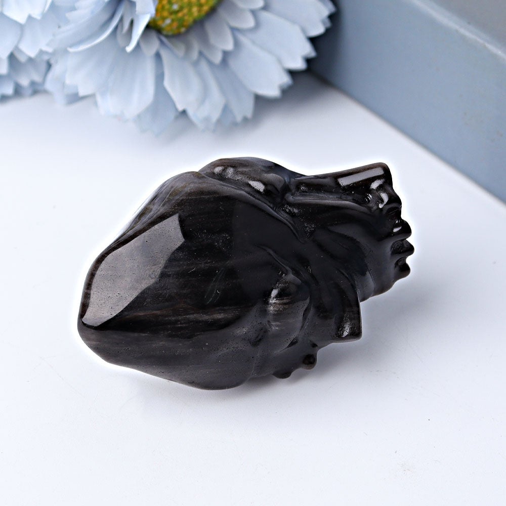 2.7" Silver Obsidian Heart Crystal Carvings Crystal wholesale suppliers