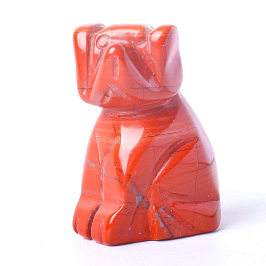 1.5" Red Jasper Dog Figurine Crystal Carvings Crystal wholesale suppliers