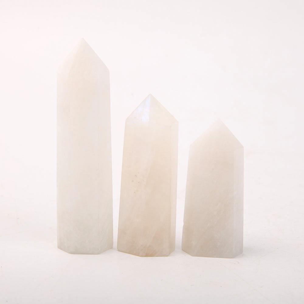 Set of 3 White Moonstone Points Crystal wholesale suppliers