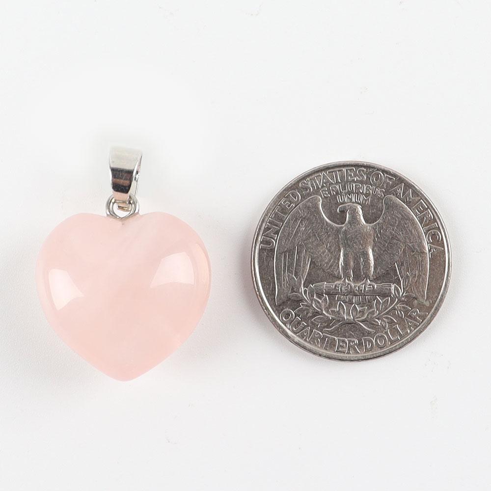 Rose Quartz Love Heart Shaped Gemstone Pendant Crystal wholesale suppliers