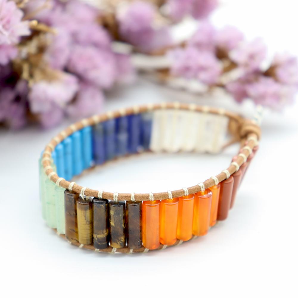 Boho Handmade Natural Crystal Healing 7 Chakra Bracelets Crystal wholesale suppliers