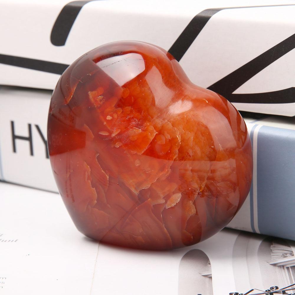 8cm Carnelian Heart Shape Carvings