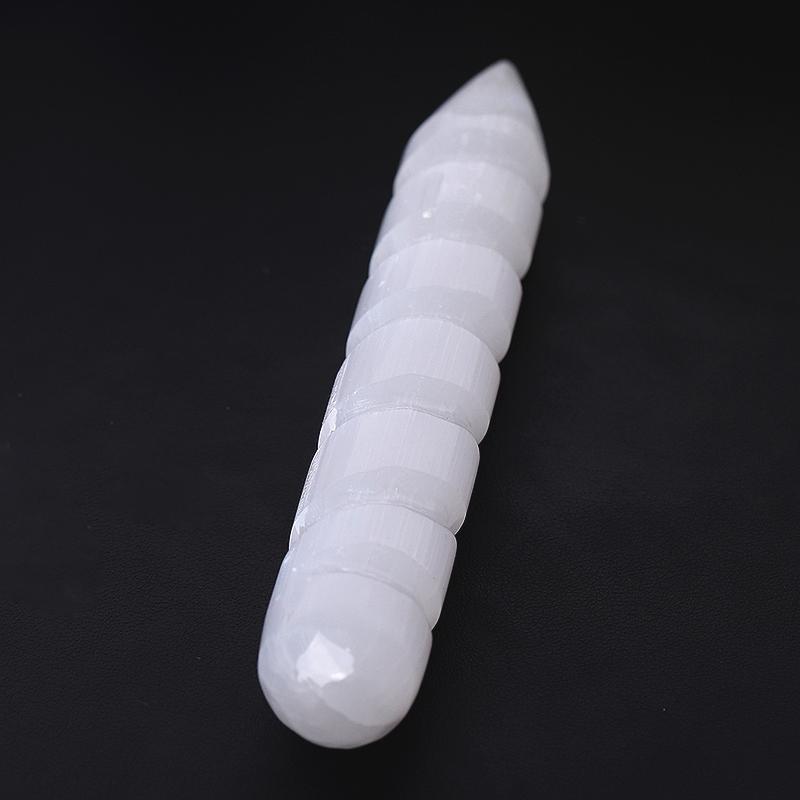 6" Spiral White Selenite Wand