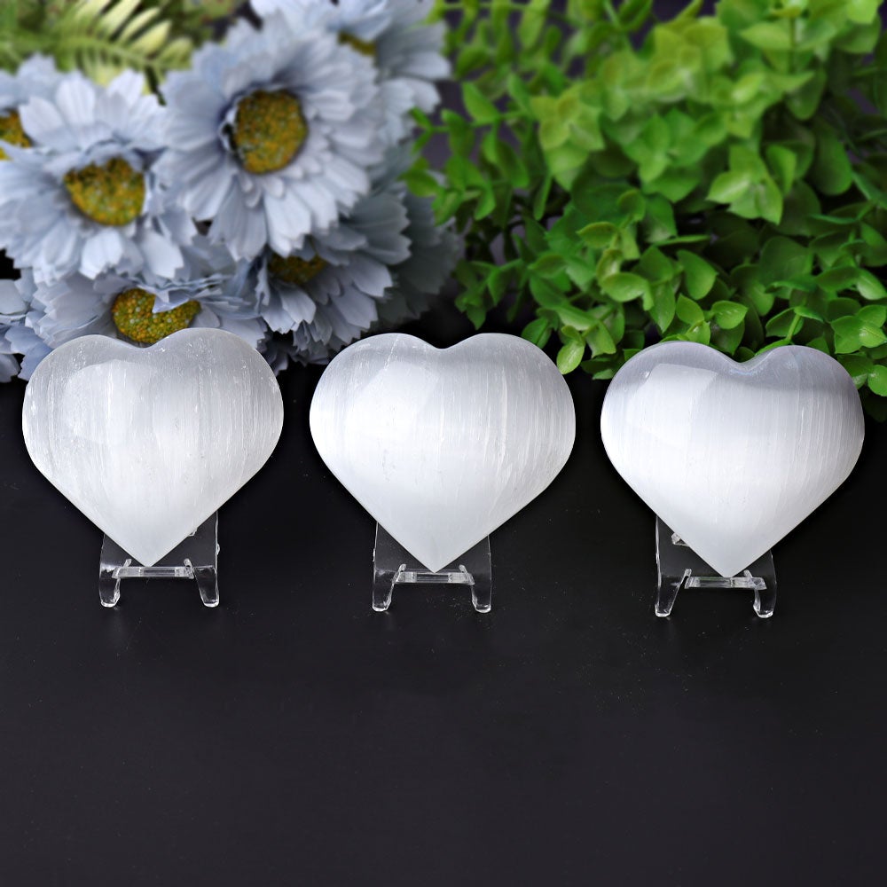 1.7"-2.8" Selenite Heart Crystal Carvings Crystal wholesale suppliers