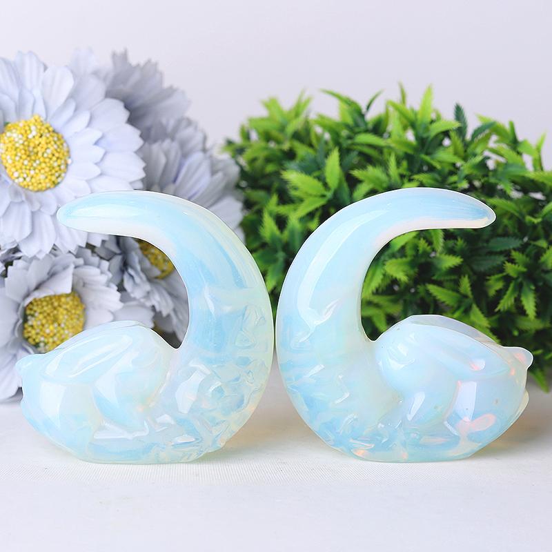 3" Opalite Moon with Rabbit Crystal Carvings Crystal wholesale suppliers