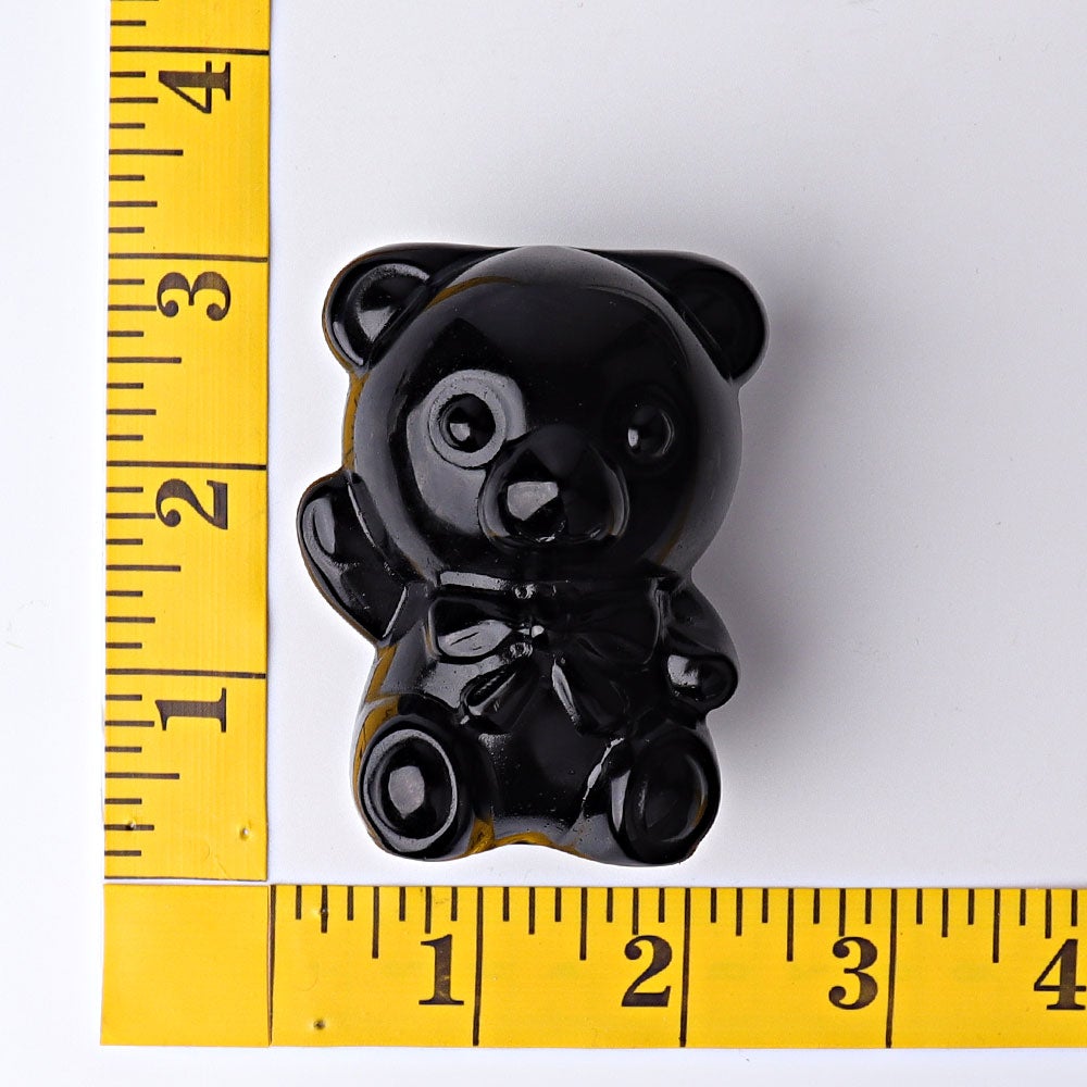 2.7" Black Obsidian Toy Bear Crystal Carvings Crystal wholesale suppliers