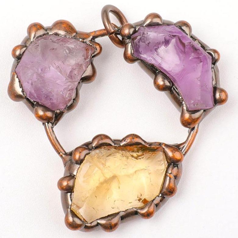 Raw Amethyst Citrine Stone Pendant Crystal wholesale suppliers