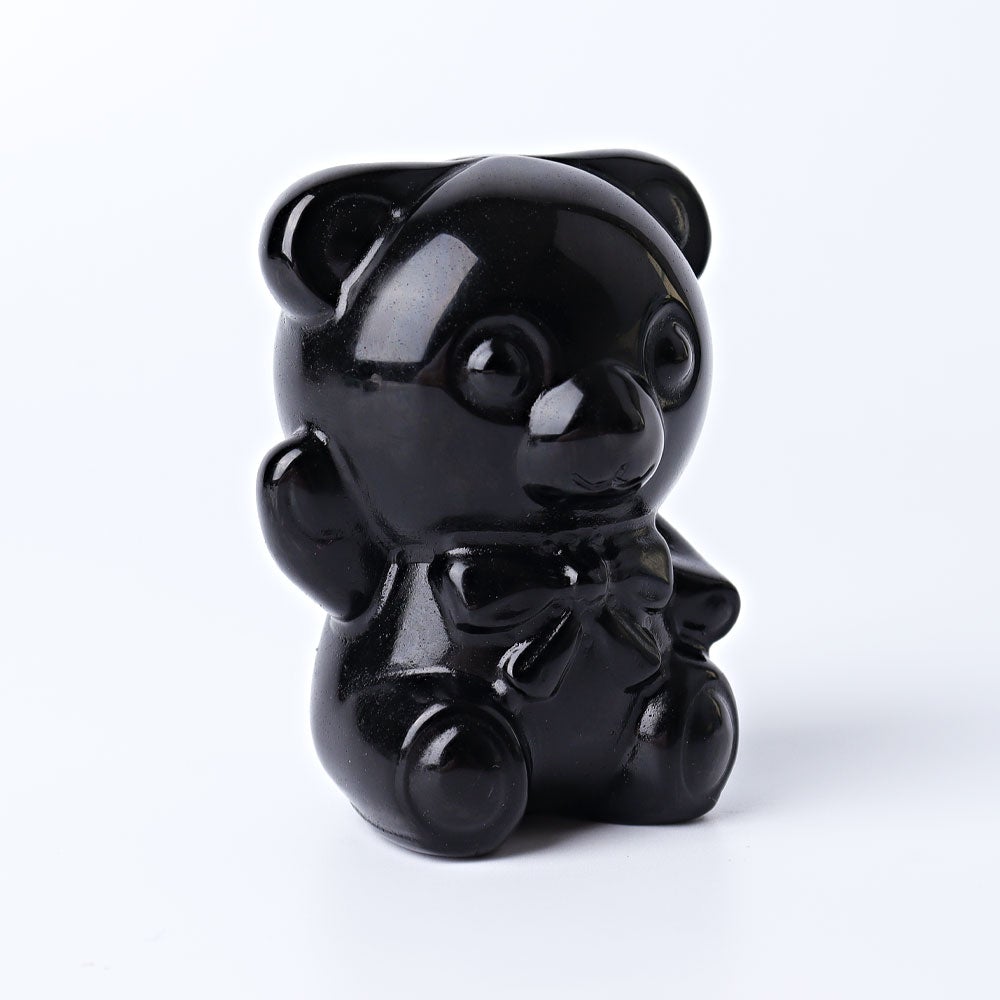 2.7" Black Obsidian Toy Bear Crystal Carvings Crystal wholesale suppliers