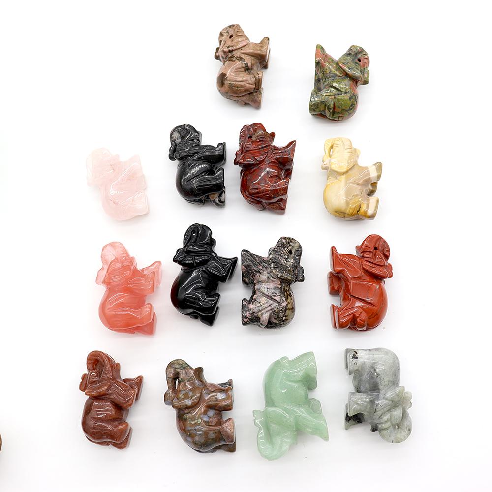 Carved Healing Crystals Gemstones Elephant Statue Figurine Crystal wholesale suppliers