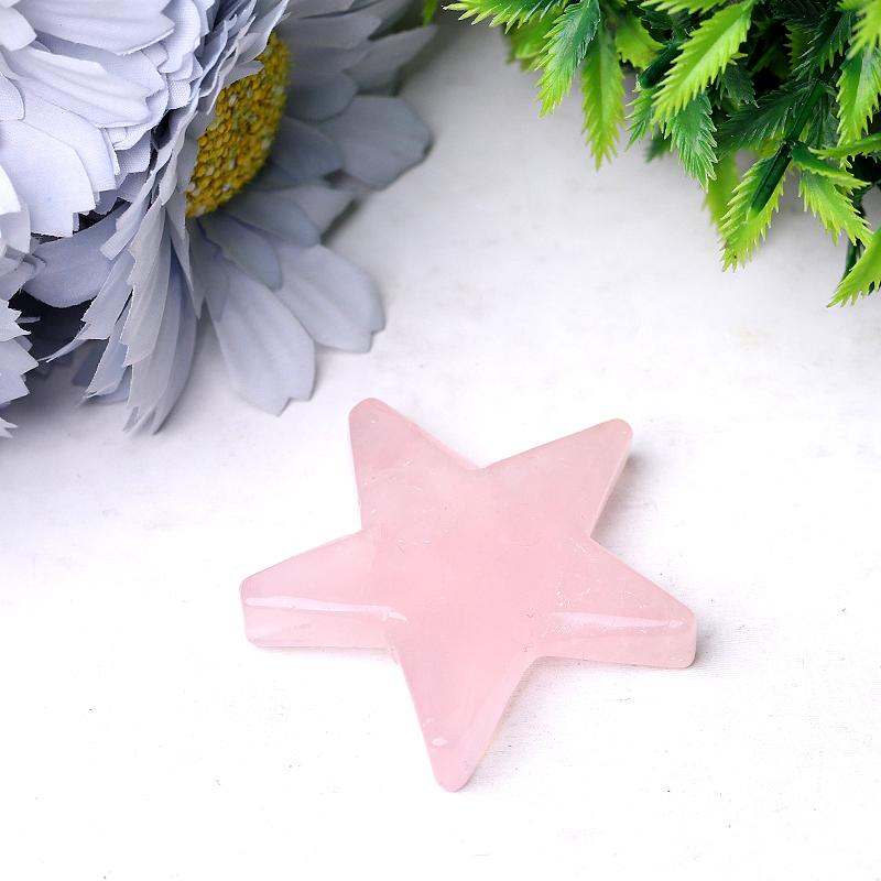 2" Rose Quartz Star Crystal Carvings Crystal wholesale suppliers