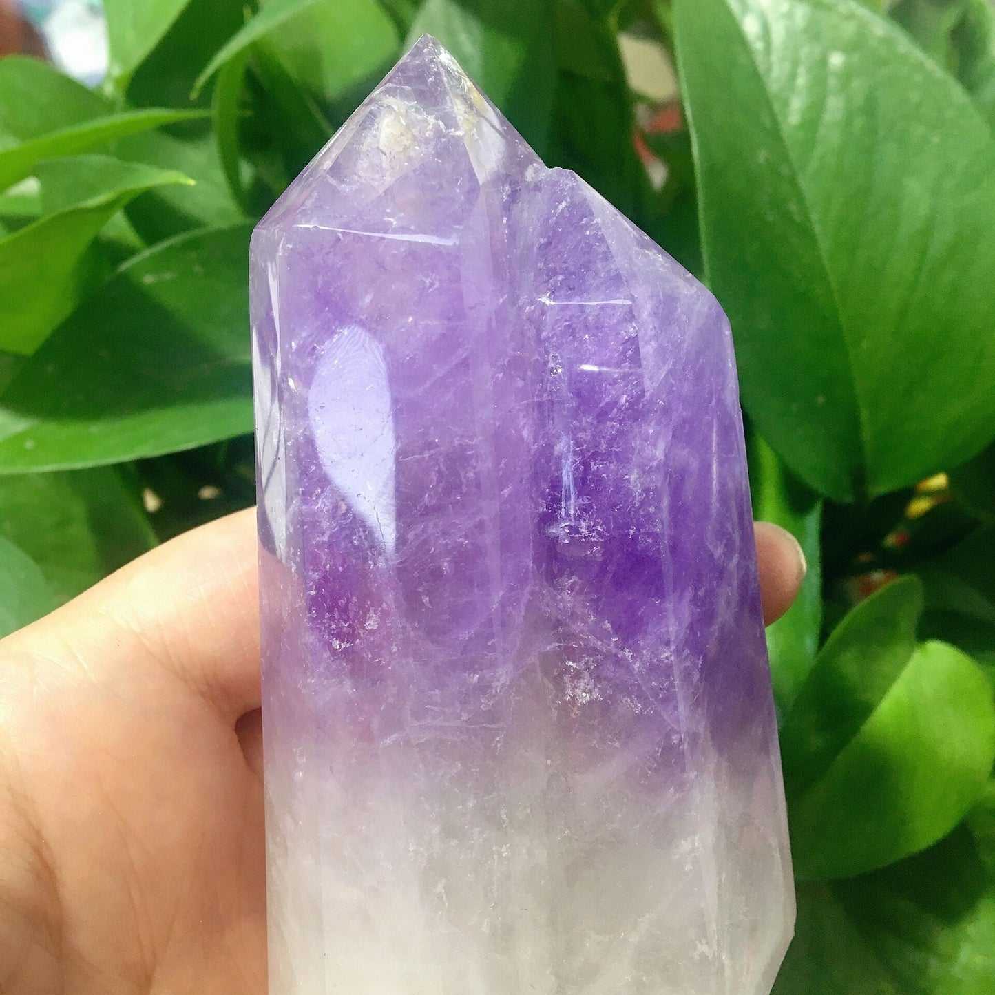 6" Purple Amethyst Double Points Half Polished #9