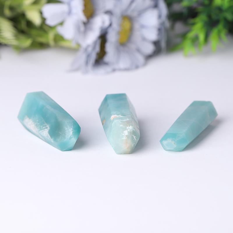 Natural High Quality Sky Blue Point Caribbean Calcite Tower for Healing Crystal wholesale suppliers