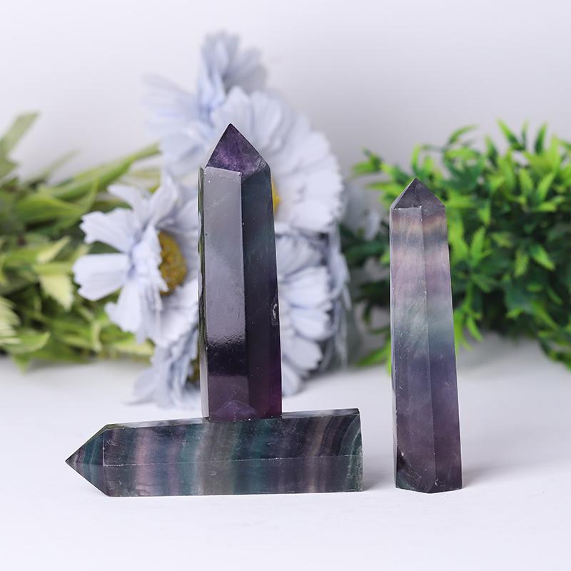 High Quality Crystal Wand Points Colorful Fluorite Tower Small Rainbow Fluorite Point Crystal wholesale suppliers