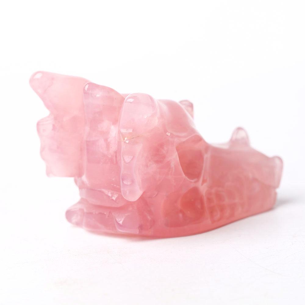 Rose Quartz Dragon Head Carving for Decoration Crystal wholesale suppliers