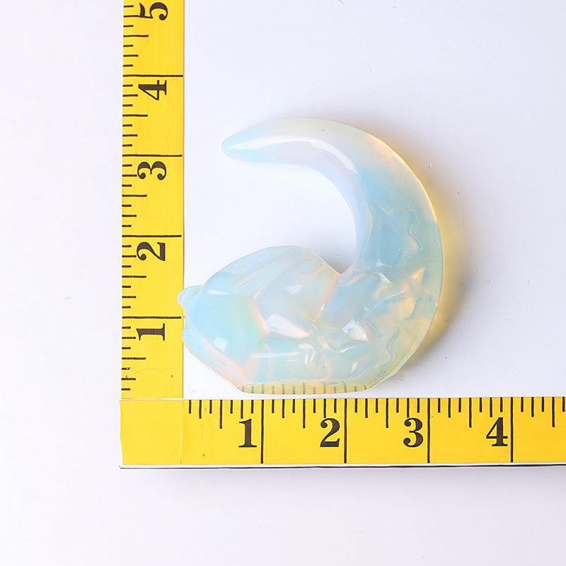 3" Opalite Moon with Rabbit Crystal Carvings Crystal wholesale suppliers