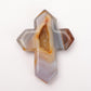 Hand Carved Druzy Agate Cross