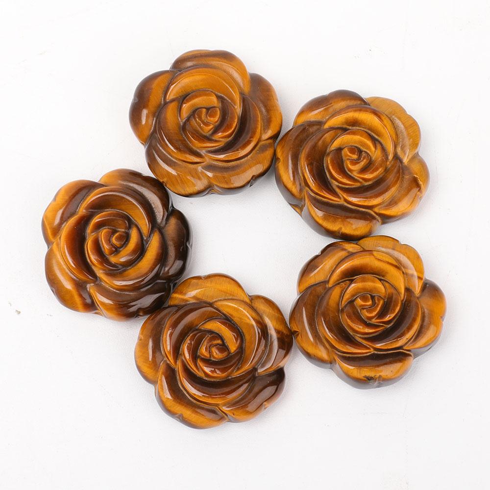 Undrilled Tiger Eye Rose Shape Pendants Crystal wholesale suppliers