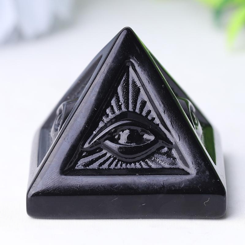 1.6" Black Obsidian Pyramid Crystal Carvings Crystal wholesale suppliers