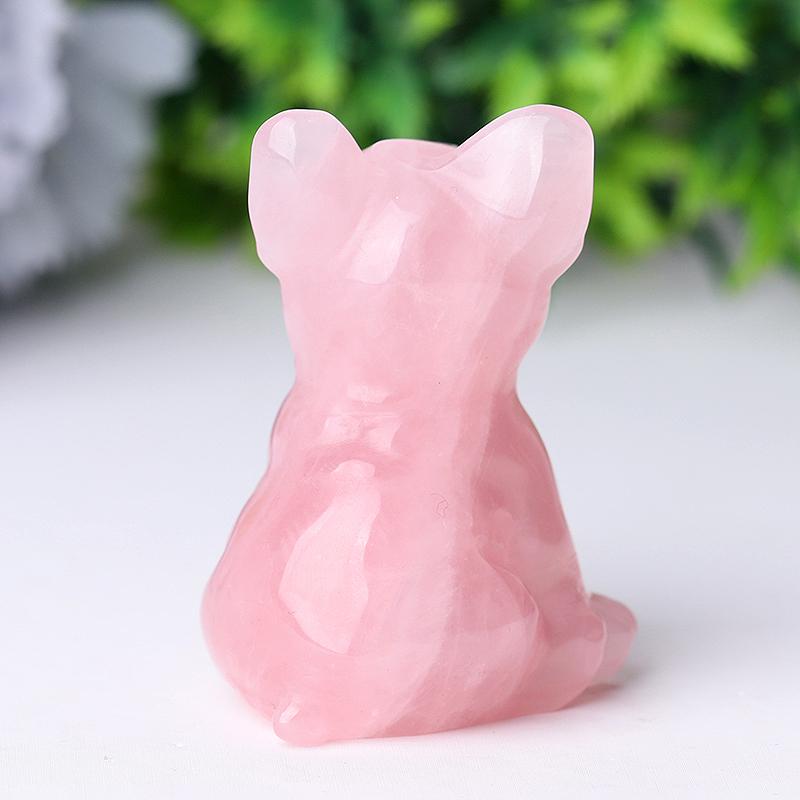 Rose Quartz Dog Crystal Carvings Crystal wholesale suppliers