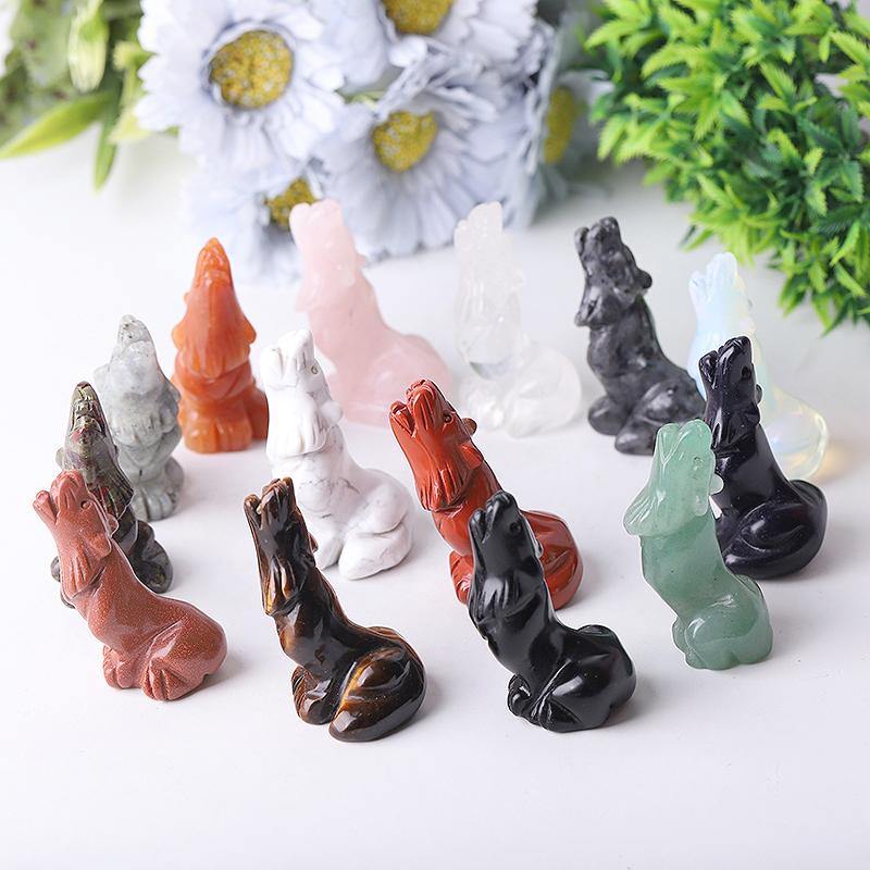 2.5" Wolf Crystal Carvings Crystal wholesale suppliers