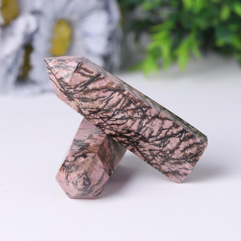 Natural Rhodonite Points Healing Tower Crystal wholesale suppliers