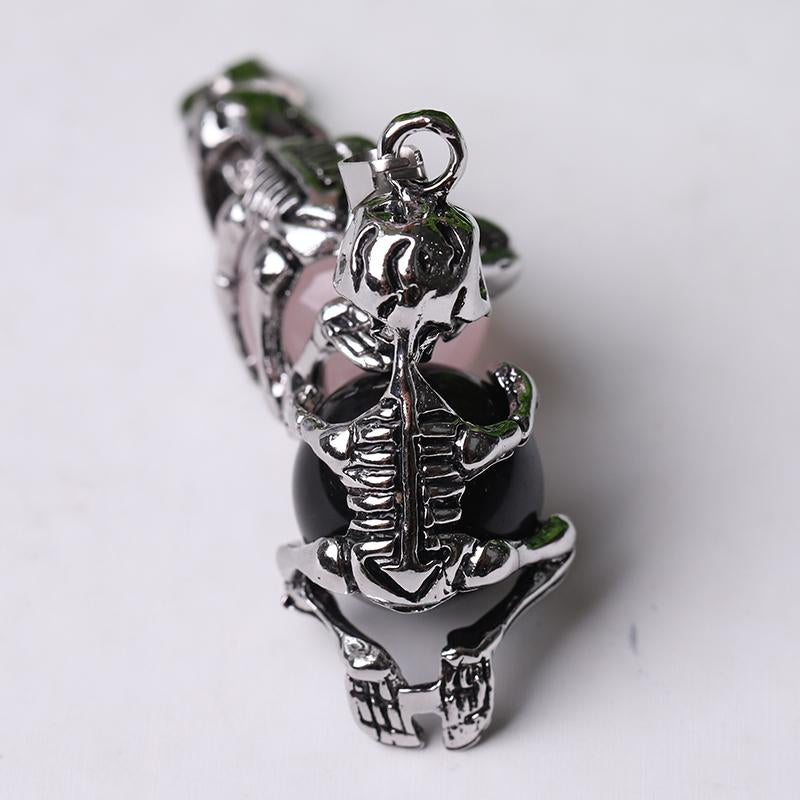 Wholesale Silver Skeleton Wrapped Round Ball Crystal Pendant Crystal wholesale suppliers