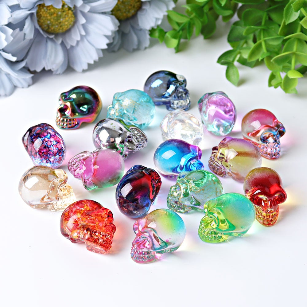 1" Aura Skull  Angel Crystal Carvings （Random sending color） Crystal wholesale suppliers