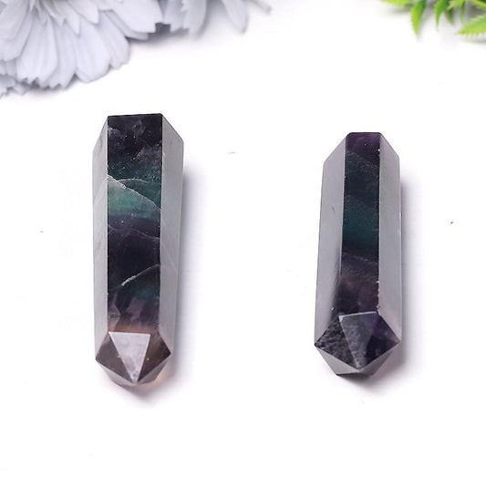 Natural Rainbow Fluorite Double Point Crystal Double Towers For Decoration For Gift Crystal wholesale suppliers