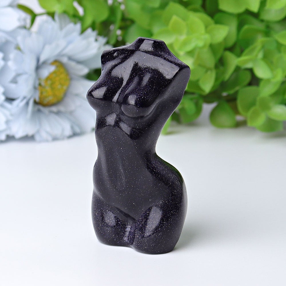 3" Blue Sandstone Woman Model Body Crystal Carvings Crystal wholesale suppliers