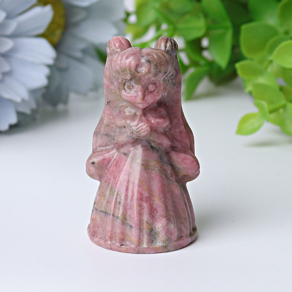 2.3" Rhodonite Princess Serenity Crystal Carvings Crystal wholesale suppliers