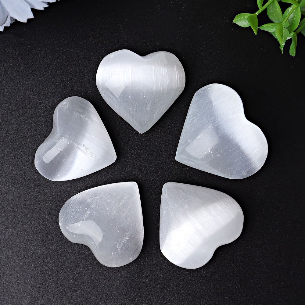 1.7"-2.8" Selenite Heart Crystal Carvings Crystal wholesale suppliers