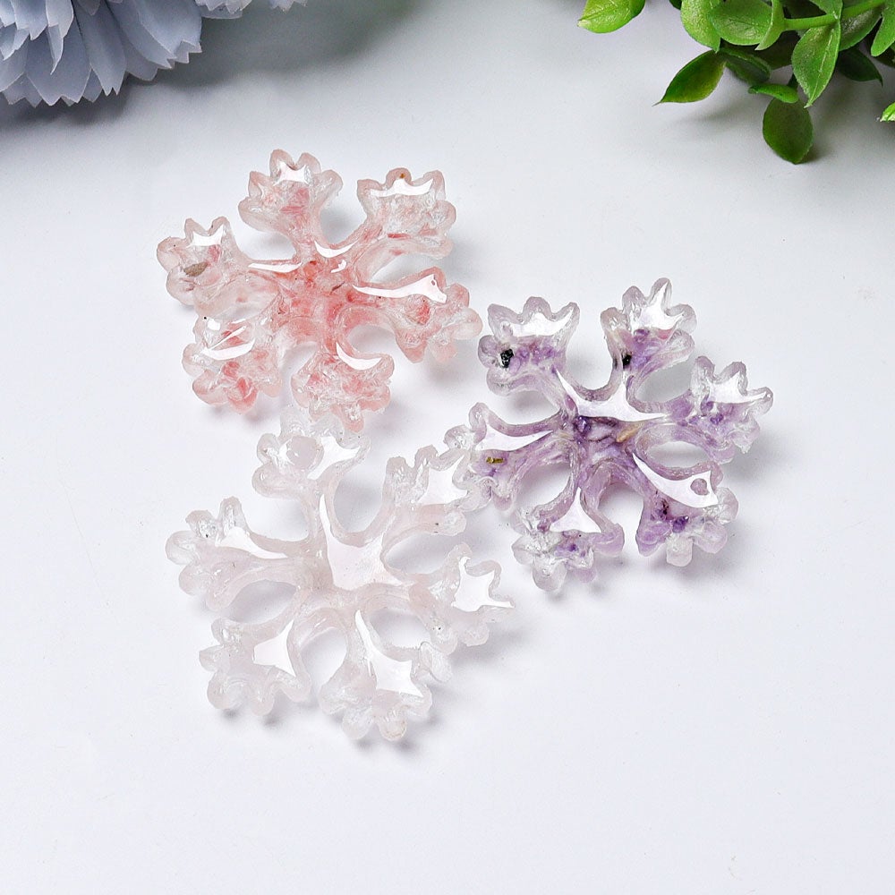 2" Resin Snowflakes Crystal Carvings for Christmas Crystal wholesale suppliers