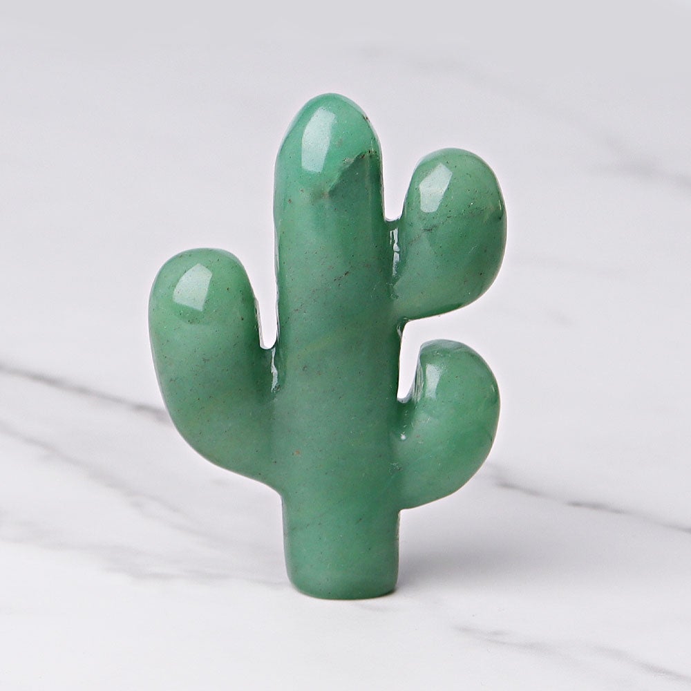 3.1" Green Aventurine Cactus Crystal Carvings Crystal wholesale suppliers