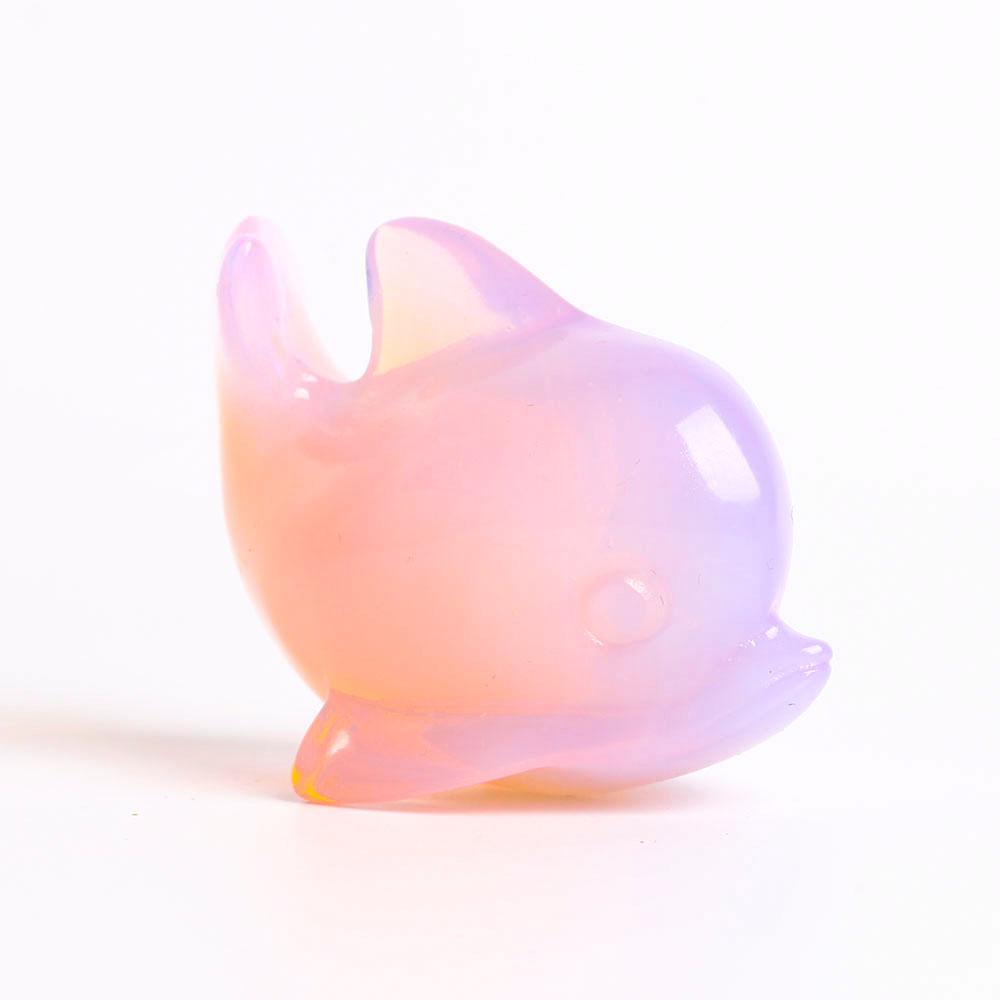 Pink Opalite Dolphin Carving Decoration Crystal wholesale suppliers