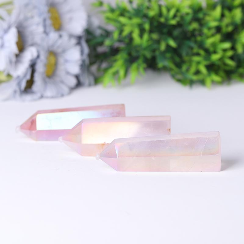 Wholesale High Quality Reiki Beautiful Angel Aura Rose Quartz Point Healing Stone Narural Crystal Tower Crystal wholesale suppliers