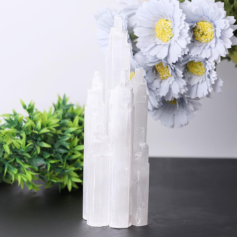 7.5" Selenite Skyscraper Tower