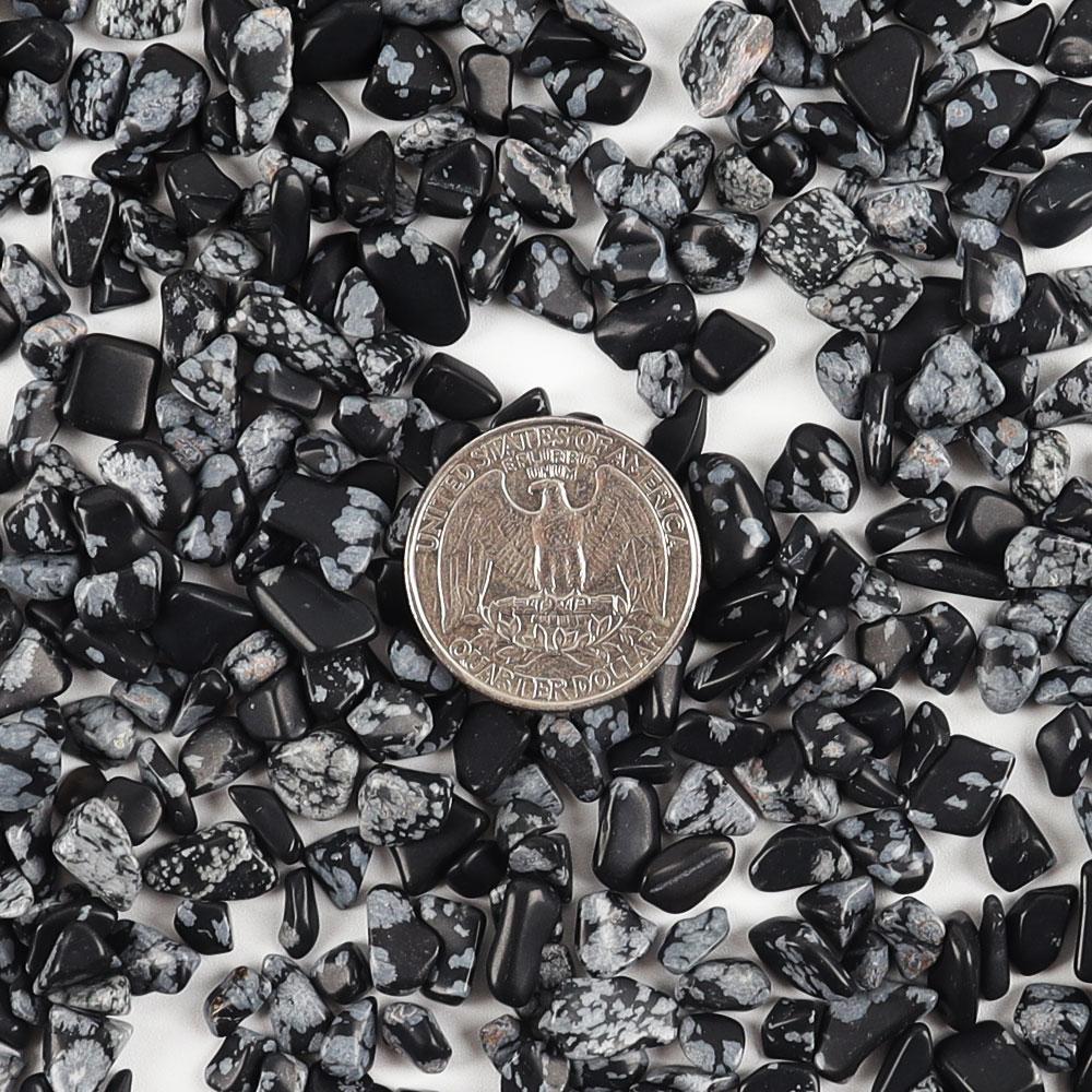 0.1kg Snowflake Obsidian Tumbled Stone Chips Crushed Natural Crystal Quartz Pieces Crystal wholesale suppliers