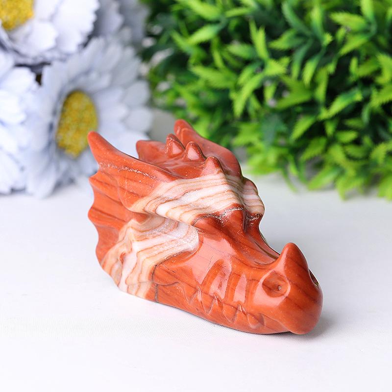 3" Red Jasper Dragon Head Crystal Carvings Crystal wholesale suppliers