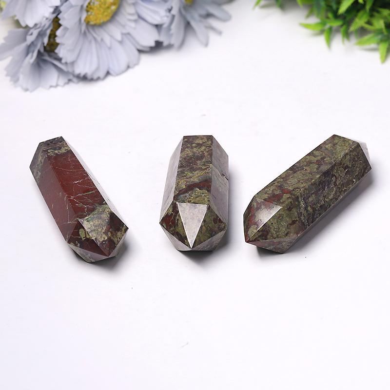 Wholesale Natural High Quality Dragon Blood Stone DT Tower Double Point Crystal wholesale suppliers