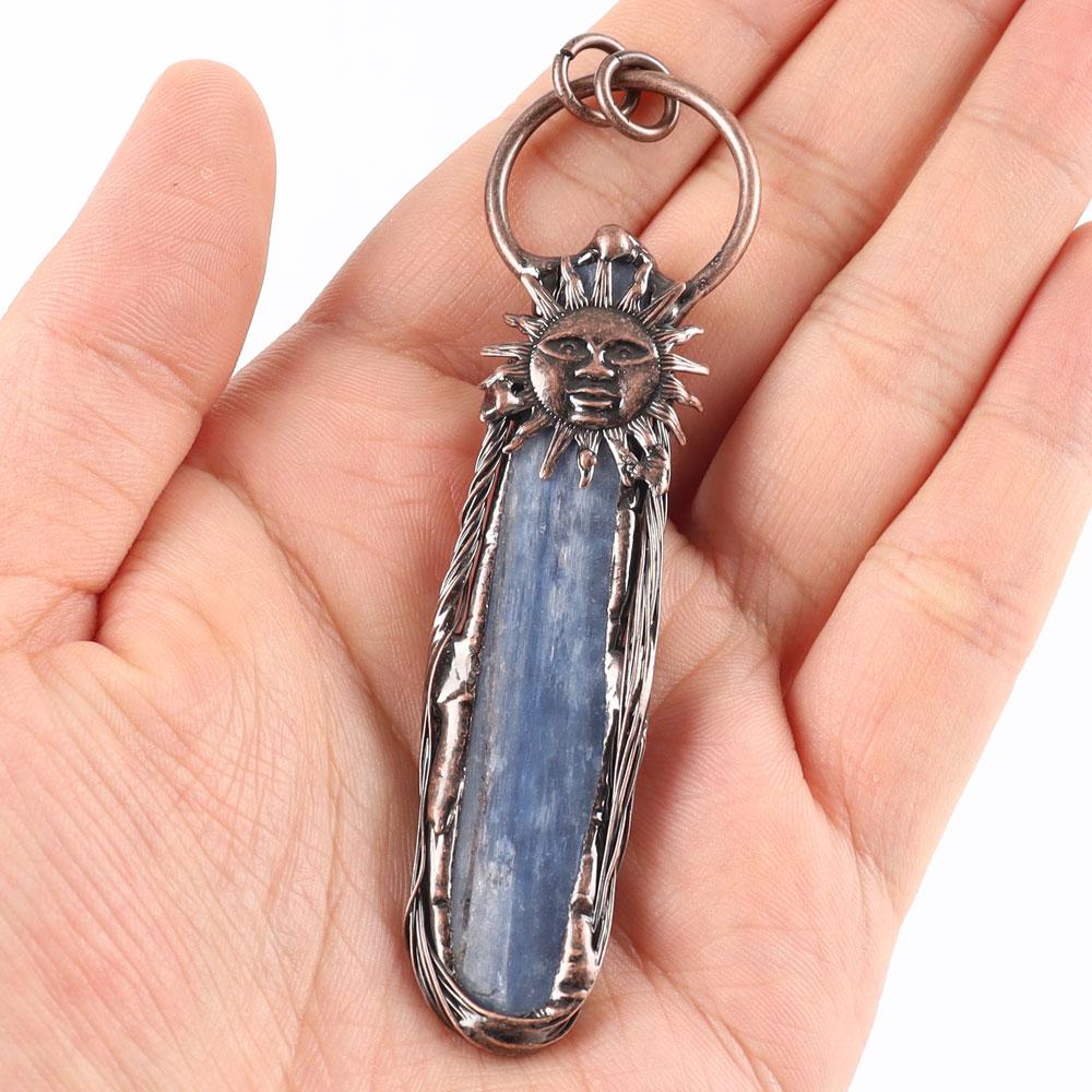 Natural Blue Kyanite Crystal Necklace Pendant For Woman Man Crystal wholesale suppliers