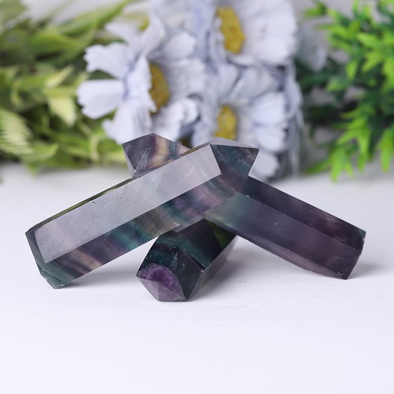 High Quality Crystal Wand Points Colorful Fluorite Tower Small Rainbow Fluorite Point Crystal wholesale suppliers