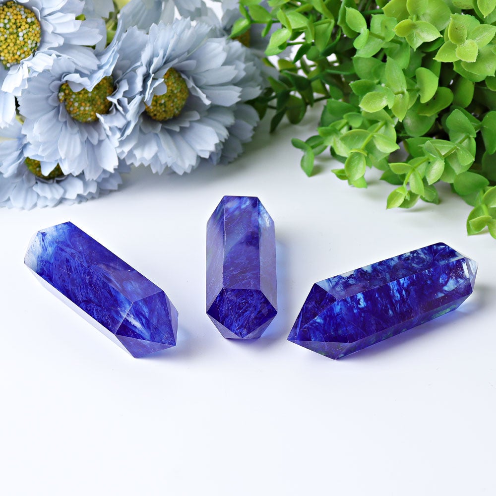 3.5"-4.0" Blue Smelting Double Terminated Crystal Points Crystal wholesale suppliers