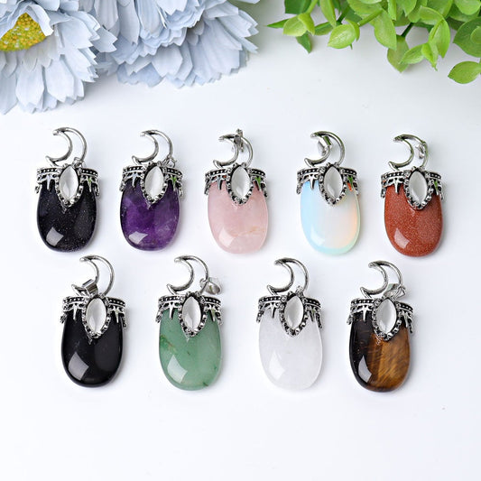 1.8" Crystal Pendant with Moon Decoration Crystal wholesale suppliers