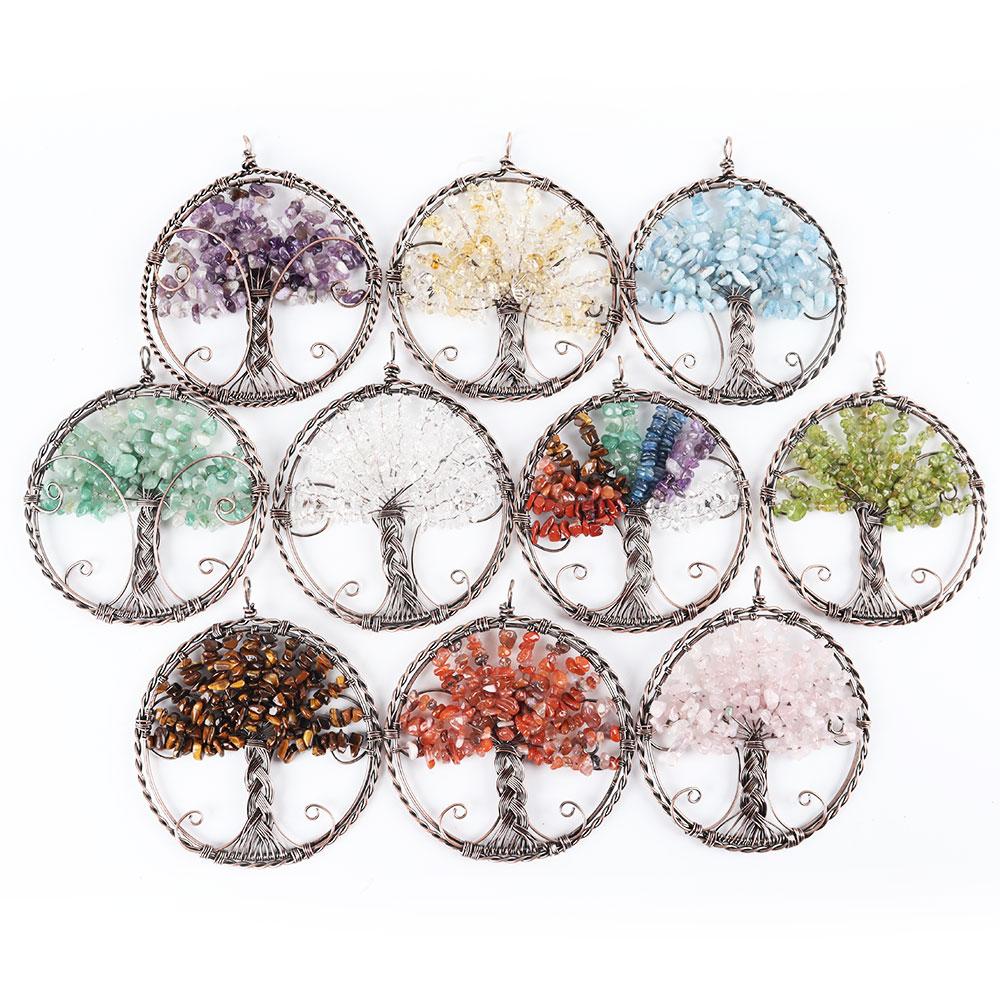 Healing Crystal Jewelry Tree of Life Wire Wrapped Pendant Crystal wholesale suppliers