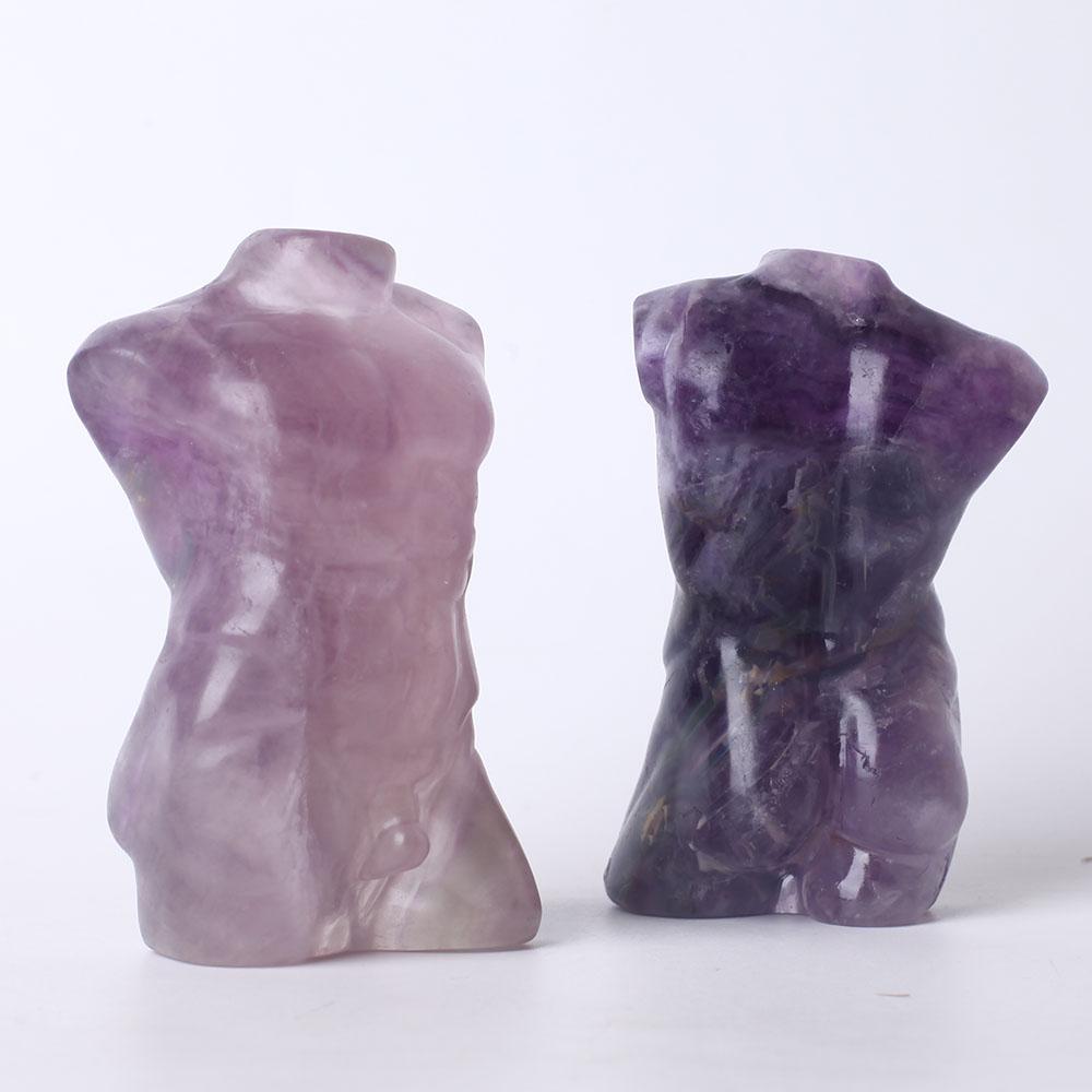 1pc Fluorite Man Body Statue Crystal Carvings Crystal wholesale suppliers