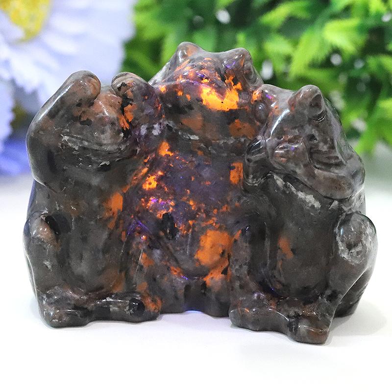 3" Yooperlite Frog See No Evil, Hear No Evil, Speak No Evil, Crystal Carvings Crystal wholesale suppliers