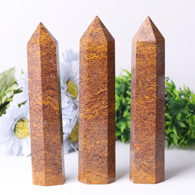 7.5'' High Quality Calligraphy Jasper Tower for Healing Crystal wholesale suppliers